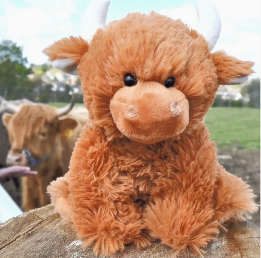 scottish highland cow plush brown plush soft toy