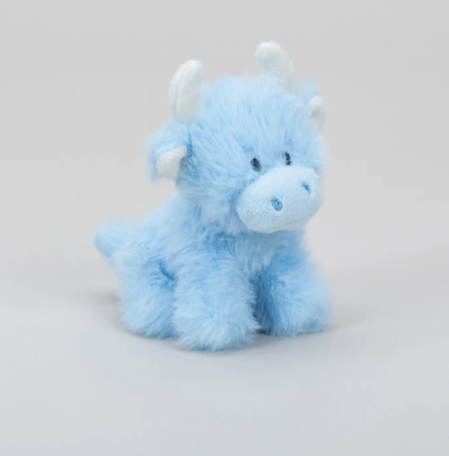 baby blue highland cow soft toy