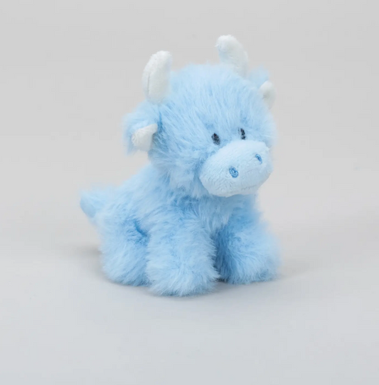 baby blue highland cow soft toy