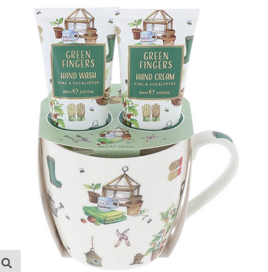 green fingers hand cream & mug
