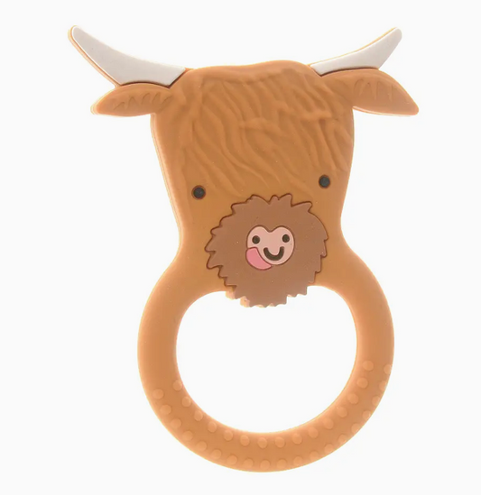 highland cow teether silicone