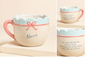 cream ceramic scallop edge bow nana mug