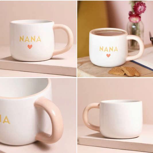 ceramic orange heart nana mug