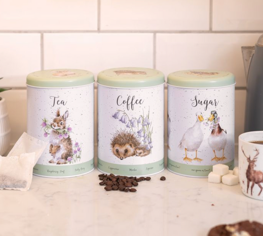 the country set tea coffee sugar set green