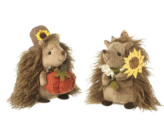 hedgehog couple with sunflowers