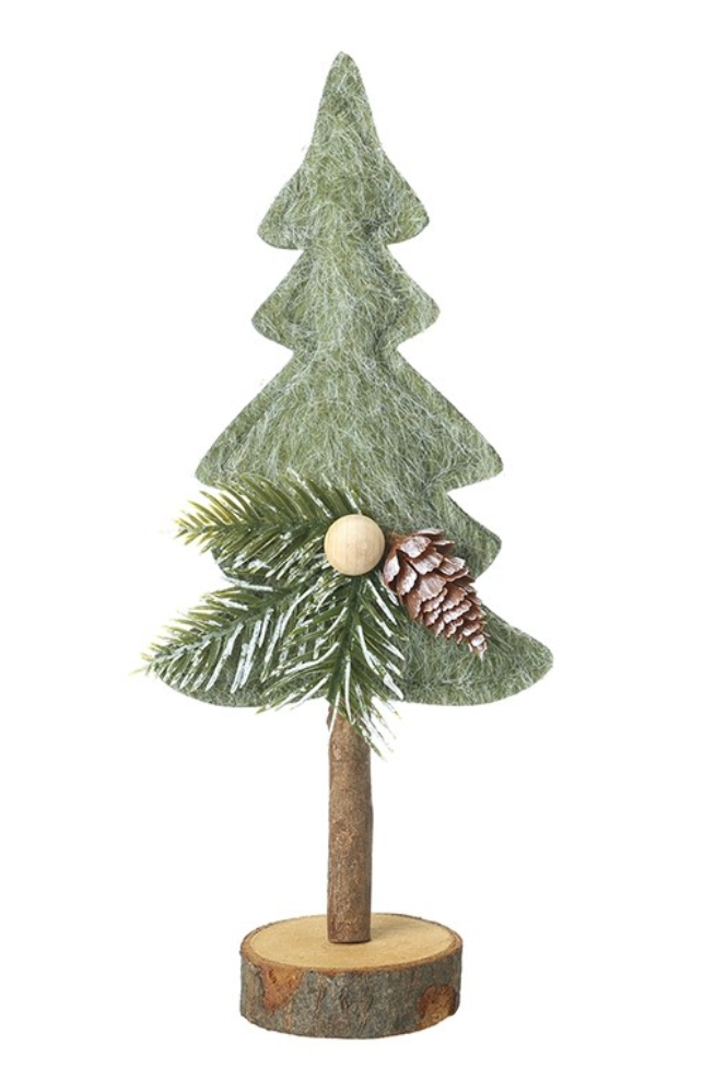 felt green tree with fircone