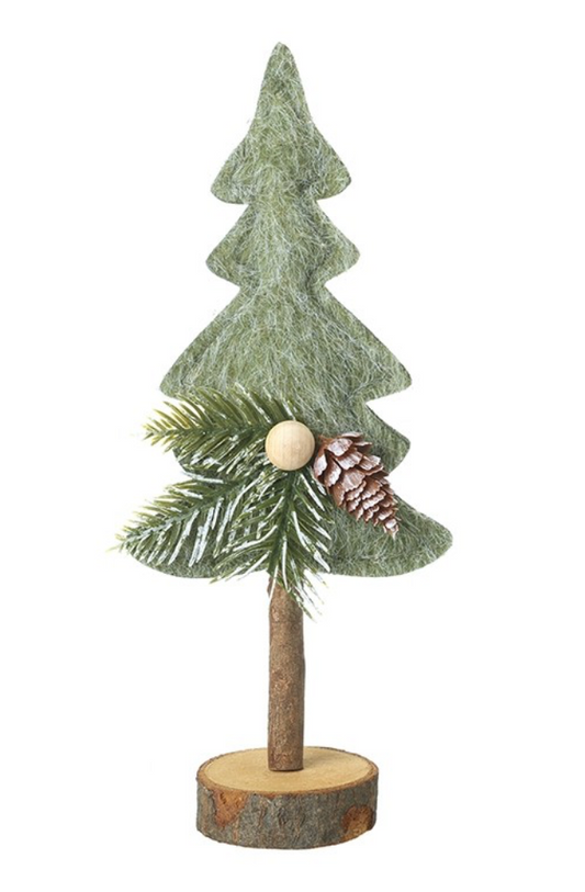felt green tree with fircone
