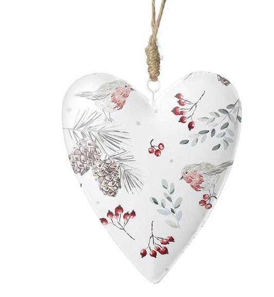 white heart hanger with robins sml