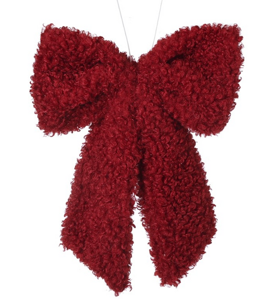 red fluffy bow hanging