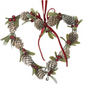 fir cone heart wreath with red bow