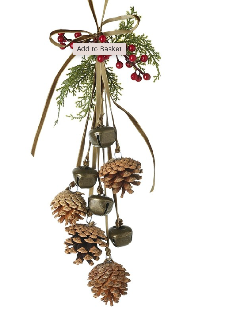 pine cones and bells hangers