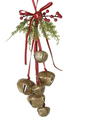 christmas bells red ribbon hangers