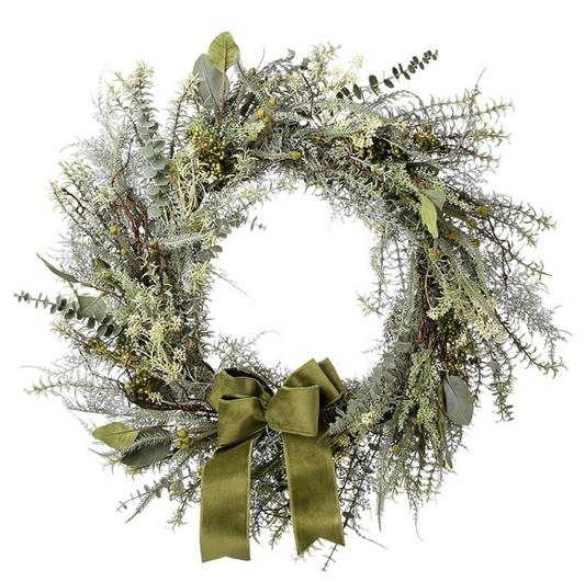 leaves with ribbon wreath