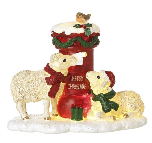 light up sheep with postbox