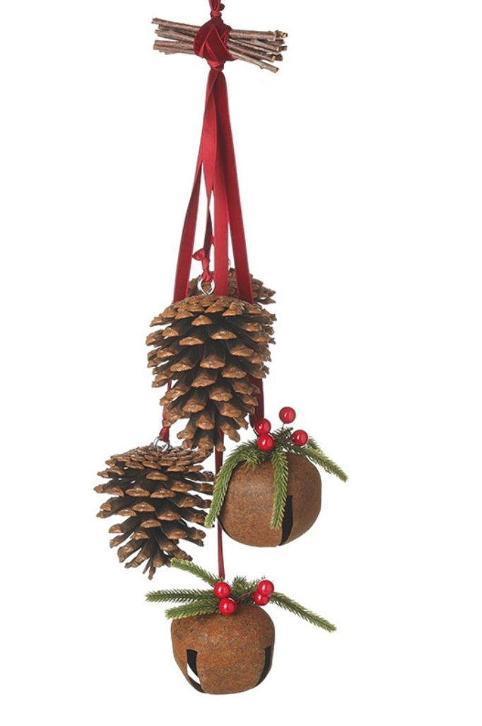 fir cones and bells hanger