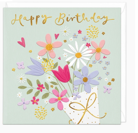 floral bouquet birthday card