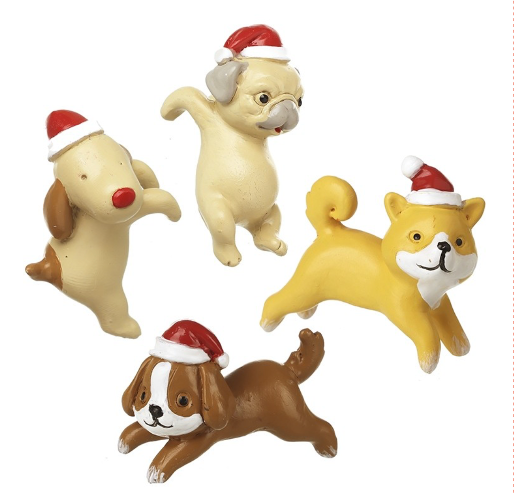 multi dogs in christmas hats set