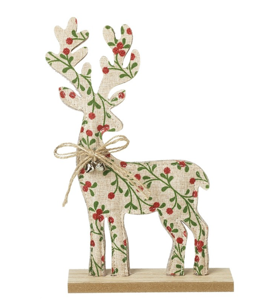 patterned fabric standing reindeer