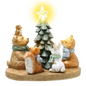 woodland animals looking at xmas tree