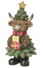 highland cow dressed as tree
