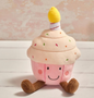 plush foodie birthday cupcake with candles