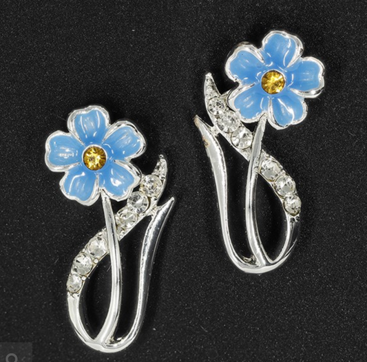 Forget me not elegant silver plated studs