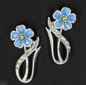 Forget me not elegant silver plated studs
