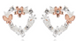 Polished Two Tone Floral Heart Earrings