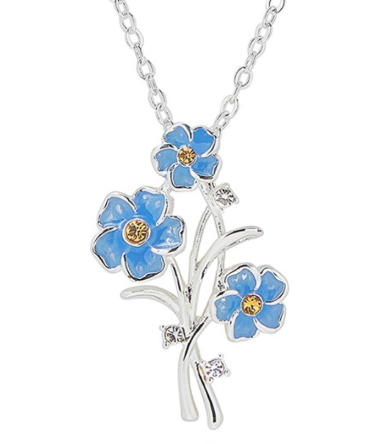 Forget Me Not Silver Plated Posy Necklace