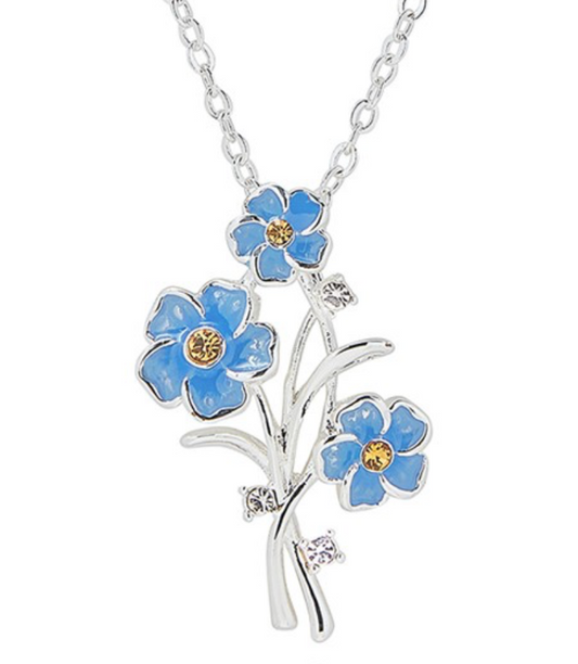 Forget Me Not Silver Plated Posy Necklace