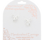 All That Sparkles Chic Bow Silver Plated Stud