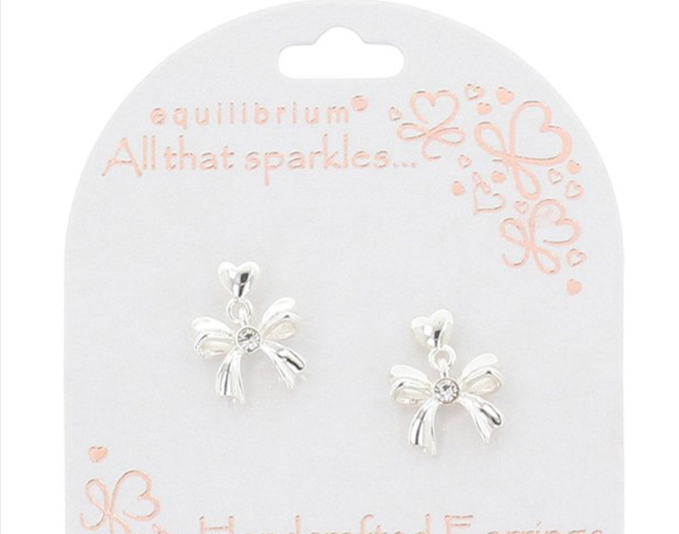 All The Sparkles Pretty Bow Pearl Silver Plated