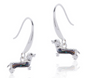 Paua Shell Dachshund Silver Plated Earrings