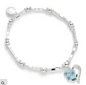 Forget Me Not Dainty Heart Silver Plated Bracelet