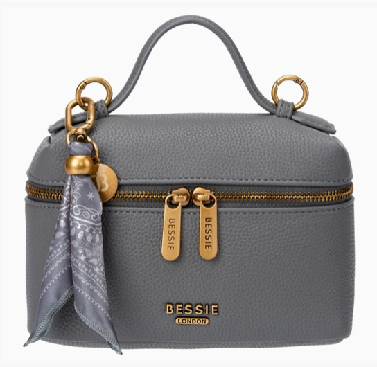 Pebbled Vanity Bag - Grey