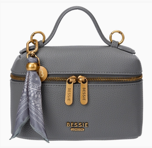Pebbled Vanity Bag - Grey