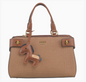 Herringbone textured tote tan