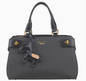 Herringbone textured tote black