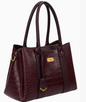 Structured croc shoulder tote