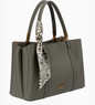 Office tote with scarf green