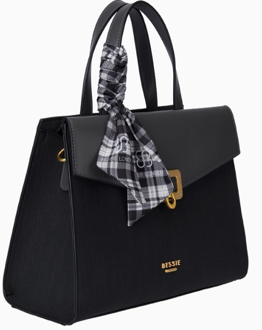 Two tone with scarf black