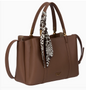 Office tote with scarf tan