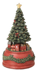 Green resin christmas tree musical decor