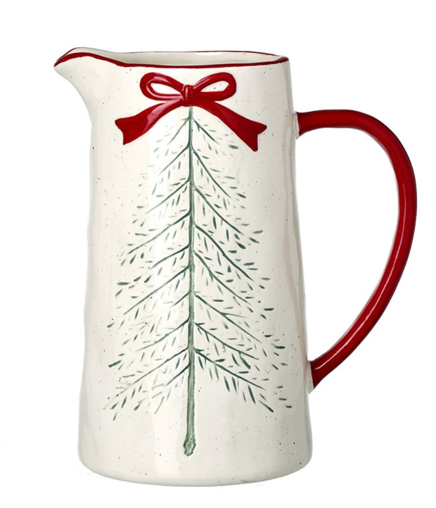 Cream jug with christmas tree design