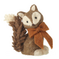 Brown felt fox with bow ornament