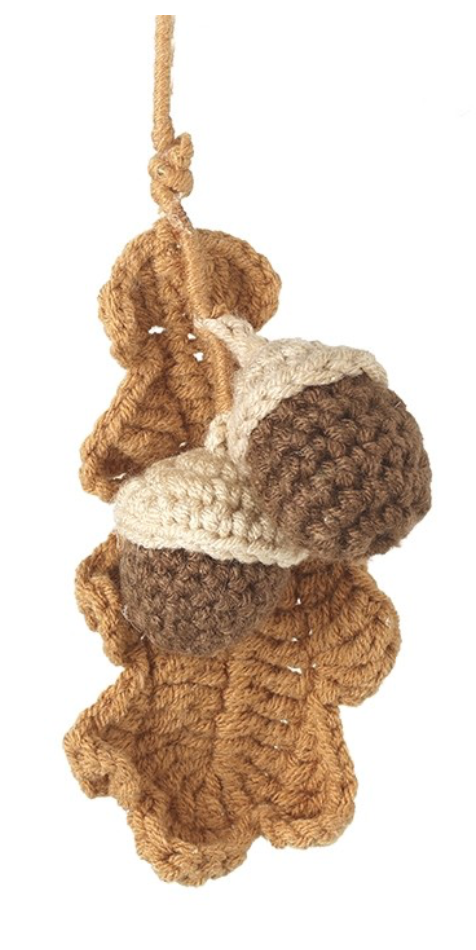 Knitted leaf and acorn mix