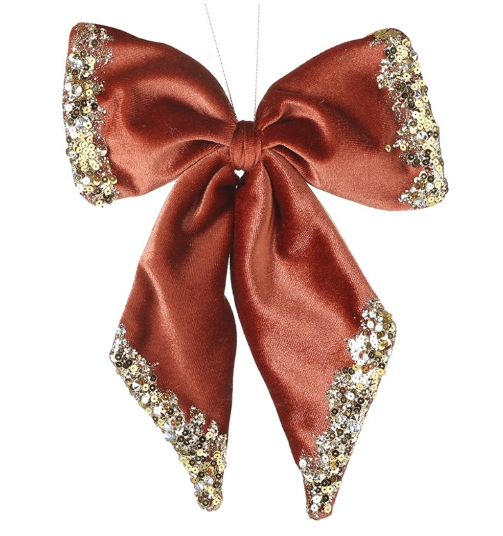 Hanging bow with sequins