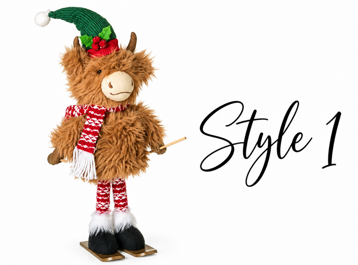 Highland Cow In Skis