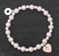 Girls pretty pearl silver plated bracelet heart