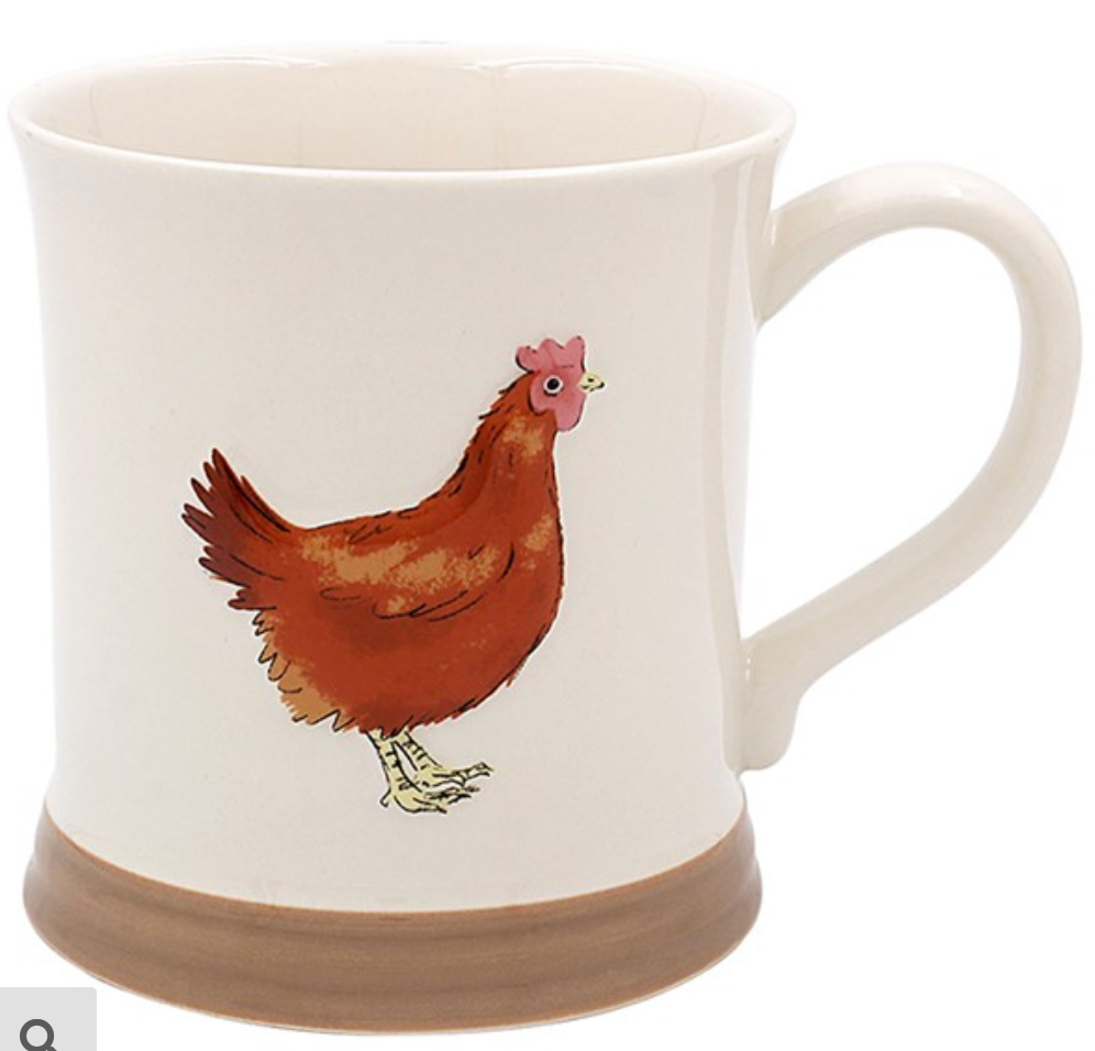 Country life embossed mug hen